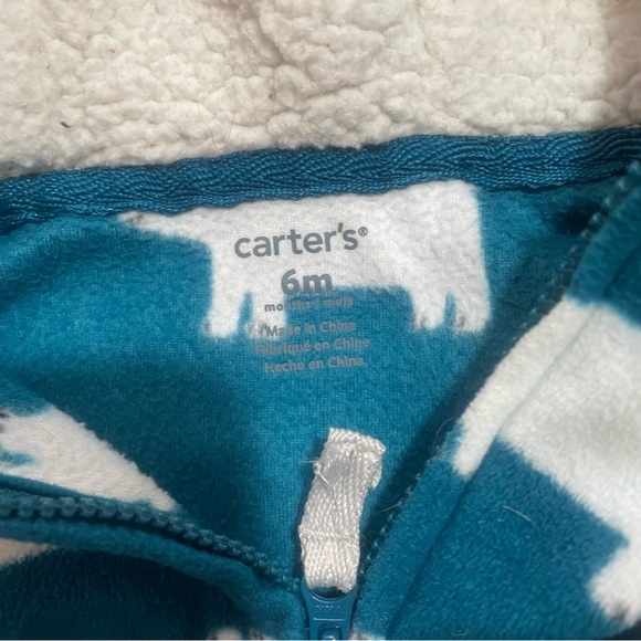 Carter’s Polar Bear Hooded Soft Sweatshirt w/ Ears and Onesie Size 6 Months - Picture 4 of 7